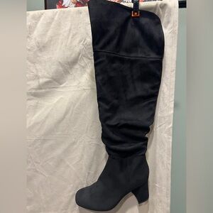 SOLD-Lane Bryant Black Over the Knee Boots 9 WIDE